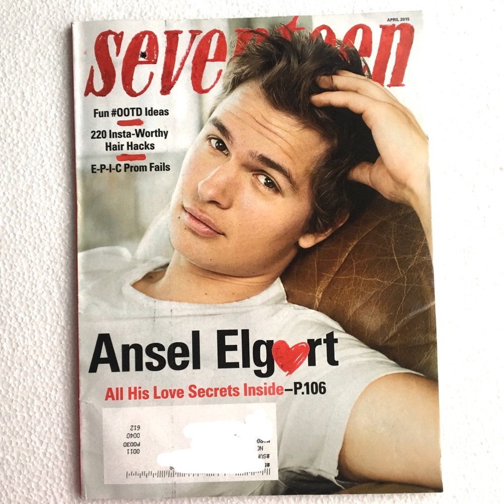 Ansel Elgort Seventeen Magazine April 2015